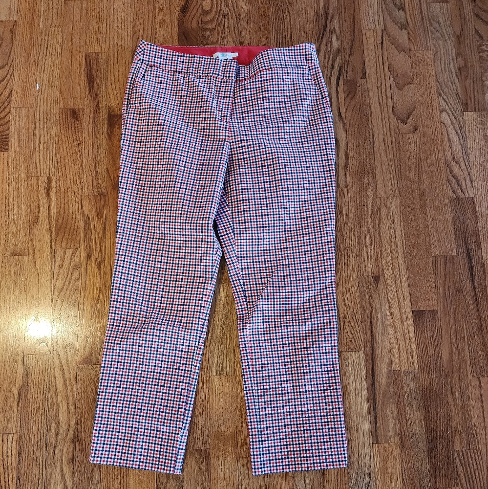 Boden Ankle Pants - 8 Petite red, black, white plaid